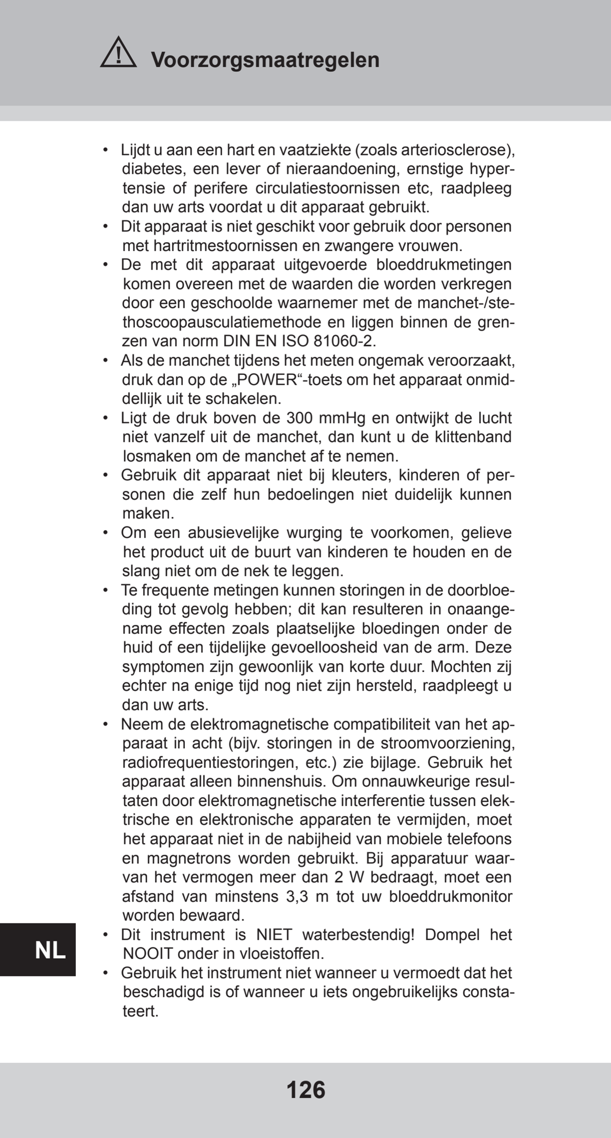 Bovenarm Bloeddrukmeter Desktop afbeelding van document #126, instructions