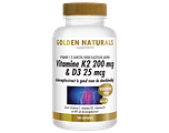 Golden Naturals Vitamine K2 200mcg & D3 25mcg Capsules 180VCP Golden Naturals Vitamine K2 200mcg & D3 25mcg Capsules 180VCP