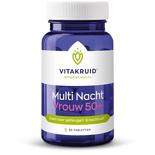 Vitakruid Multi Nacht Vrouw 50+ 100% Vegan Tabletten 30TB
