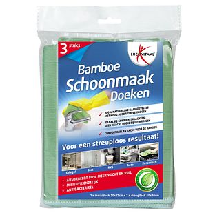 Lucovitaal Bamboe Schoonmaakdoeken 3ST