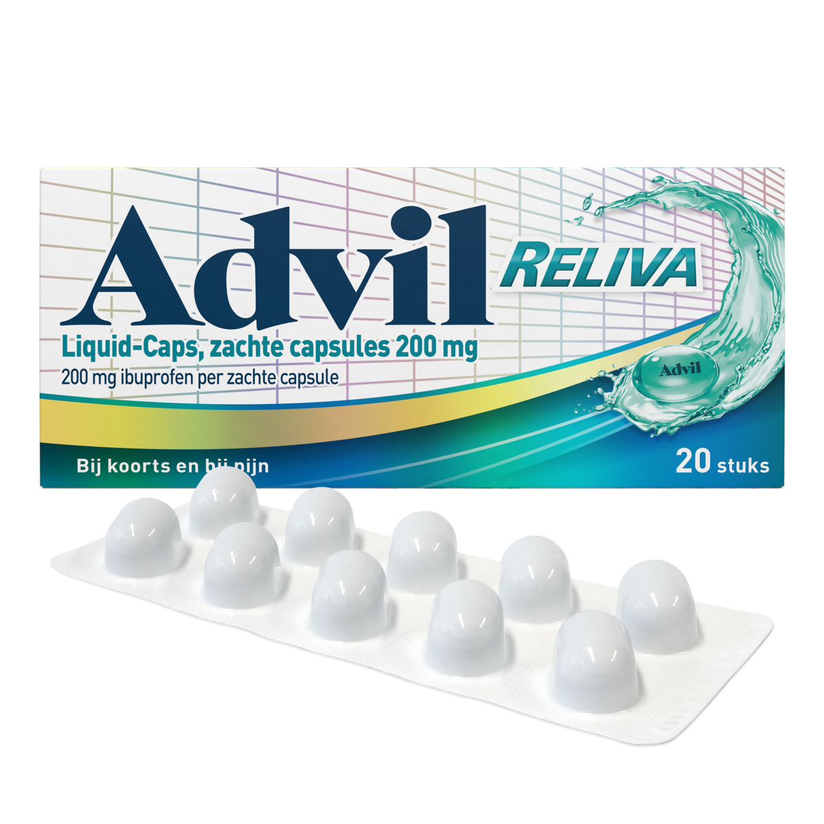 Advil Reliva Liquid Capsules 200 mg - voor pijn en koorts afbeelding