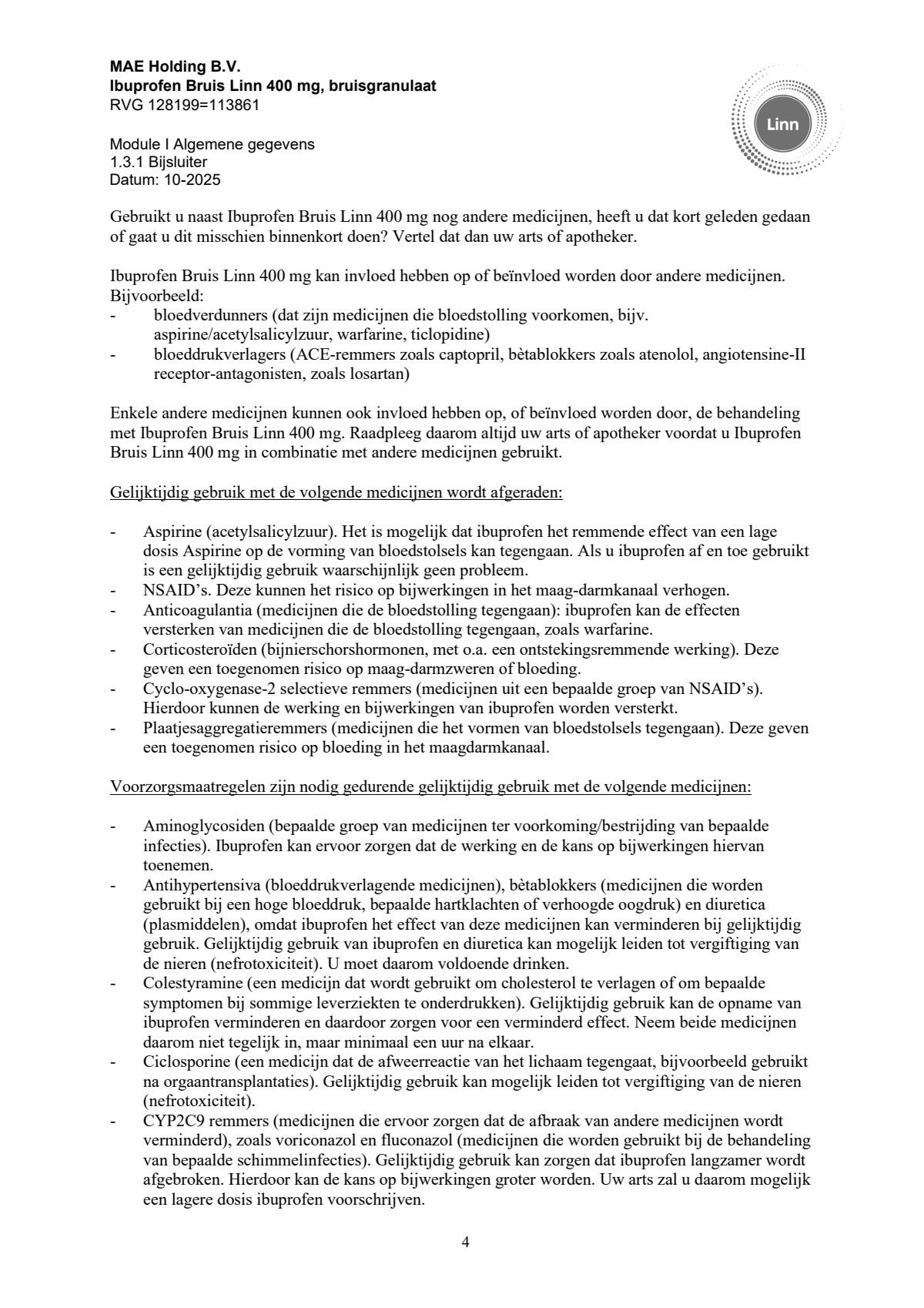 Ibuprofen Bruis Sachets 400mg afbeelding van document #4, leaflet