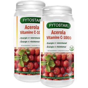 Fytostar Vitamine C-1000 Acerola Kauwtabletten - Duoverpakking 2x60TB