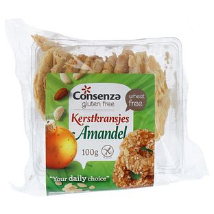 Consenza Kerstkransjes Amandel 100GR Consenza Kerstkransjes Amandel 100GR