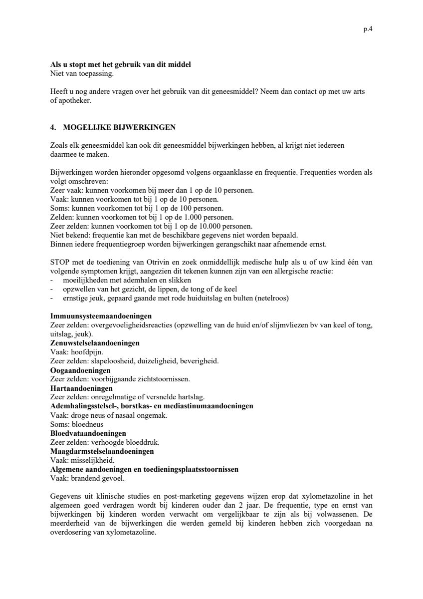 Xylometazoline HCI 1 mg/ml Neusdruppels bij een verstopte neus afbeelding van document #4, leaflet