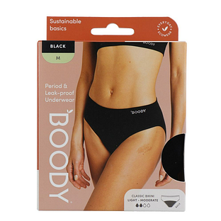 Boody Menstruatieondergoed Bikinislip Zwart Licht / Normaal Maat M 1ST