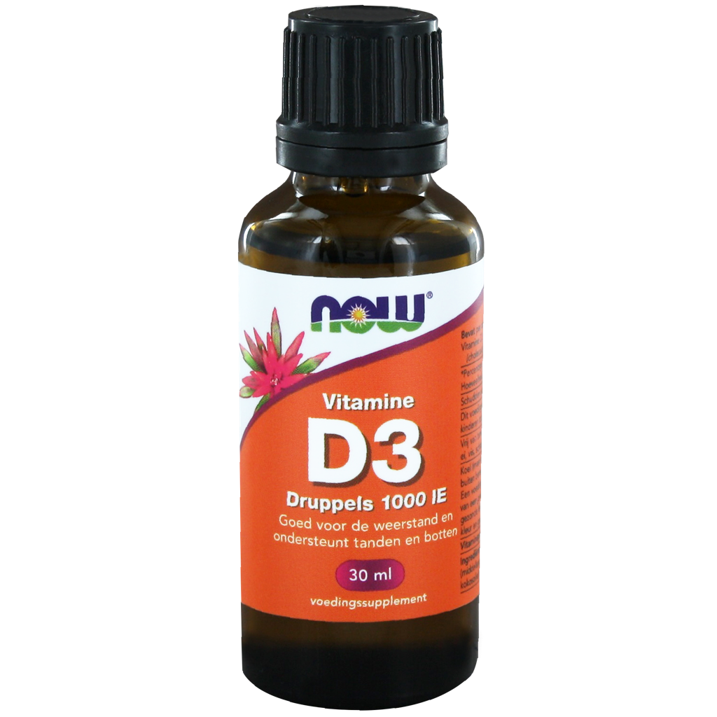 NOW Vitamine D3 Druppels 1000IE 30ml