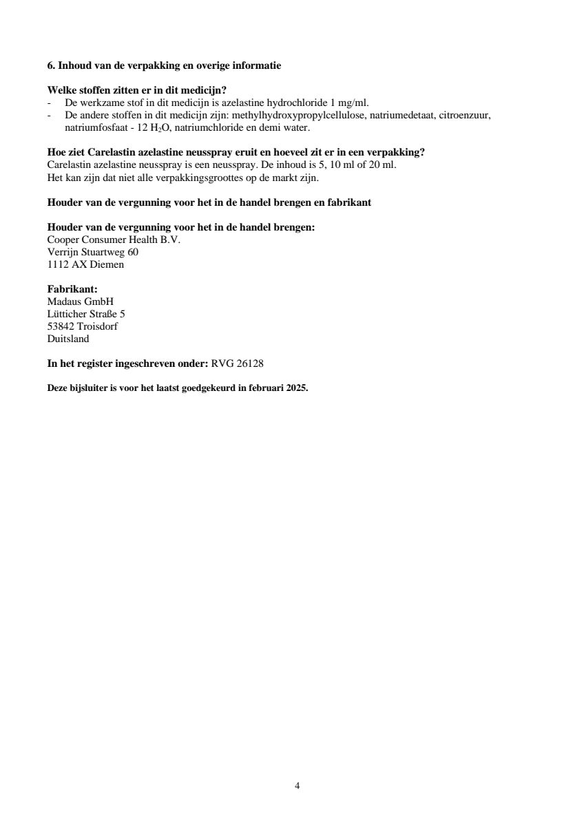 Azelastine Neusspray afbeelding van document #4, leaflet