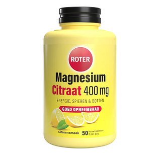 Roter Magnesium Citraat 400mg Citroensmaak Kauwtabletten 60TB Roter Magnesium Citraat 400mg Citroensmaak Kauwtabletten 60TB