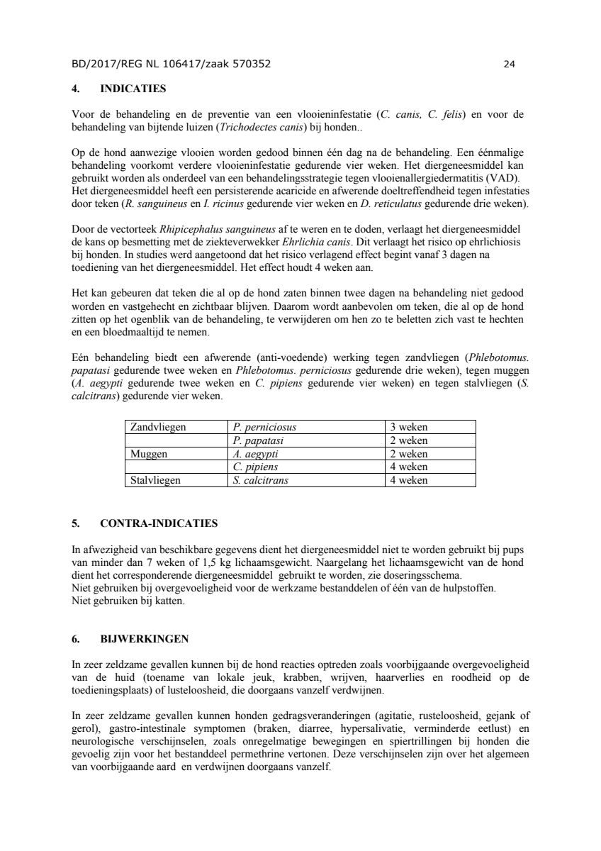 Hond 100/500 (4-10kg) Spot-on Solution Pipetten afbeelding van document #24, instructions