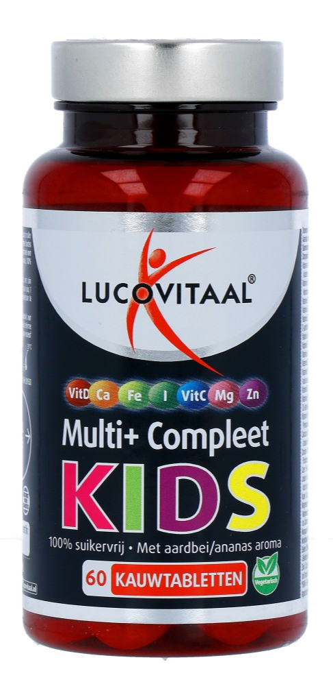 Lucovitaal Multi+ Compleet Kids Kauwtabletten Aardbei Ananas 60KTB