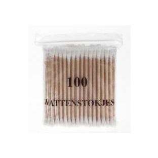 Bezouwen Wattenstokjes Hout 100ST