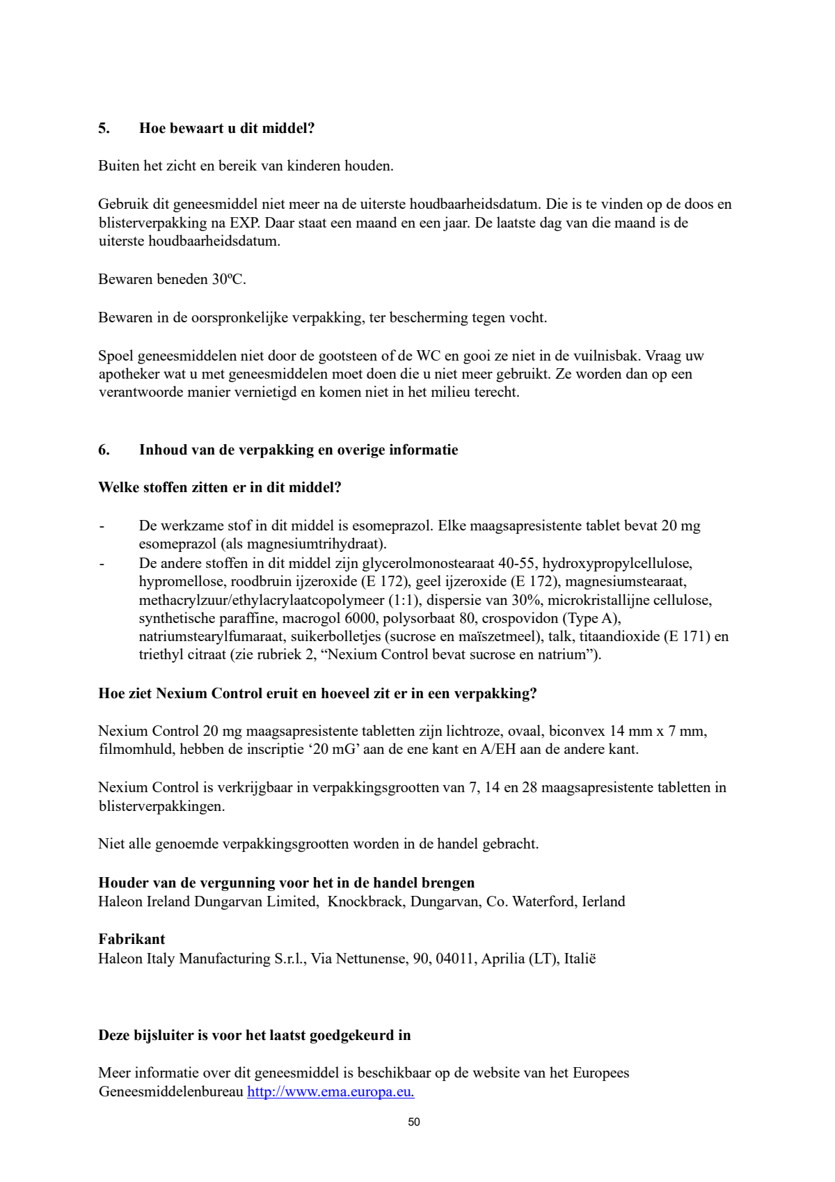 Control Tabletten - voor brandend maagzuur afbeelding van document #50, leaflet