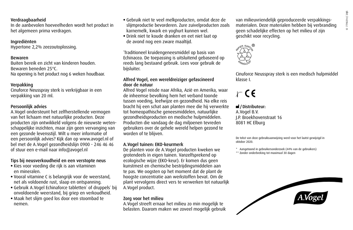 Cinuforce Neusspray Sterk afbeelding van document #2, instructions