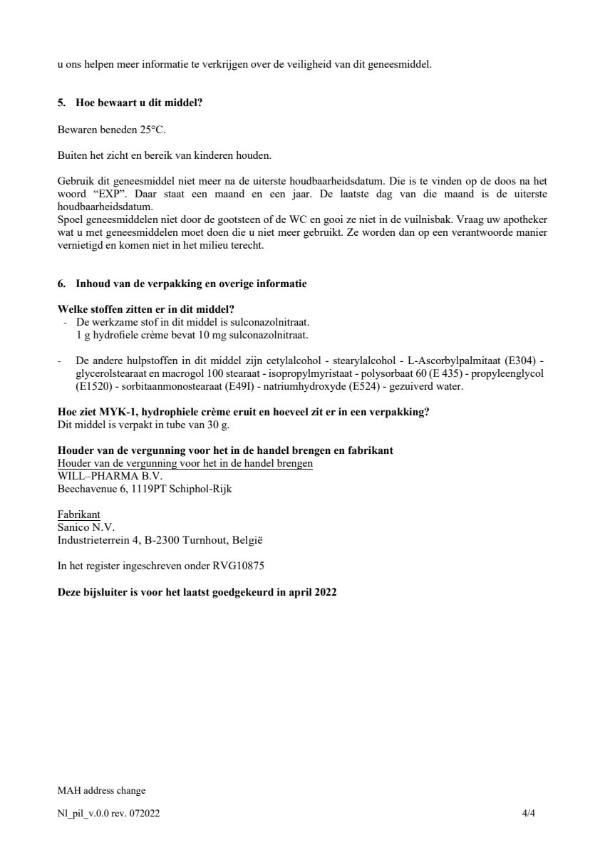 hydrofiele crème 10mg/g - bij schimmelinfecties van de huid - afbeelding van document #4, leaflet