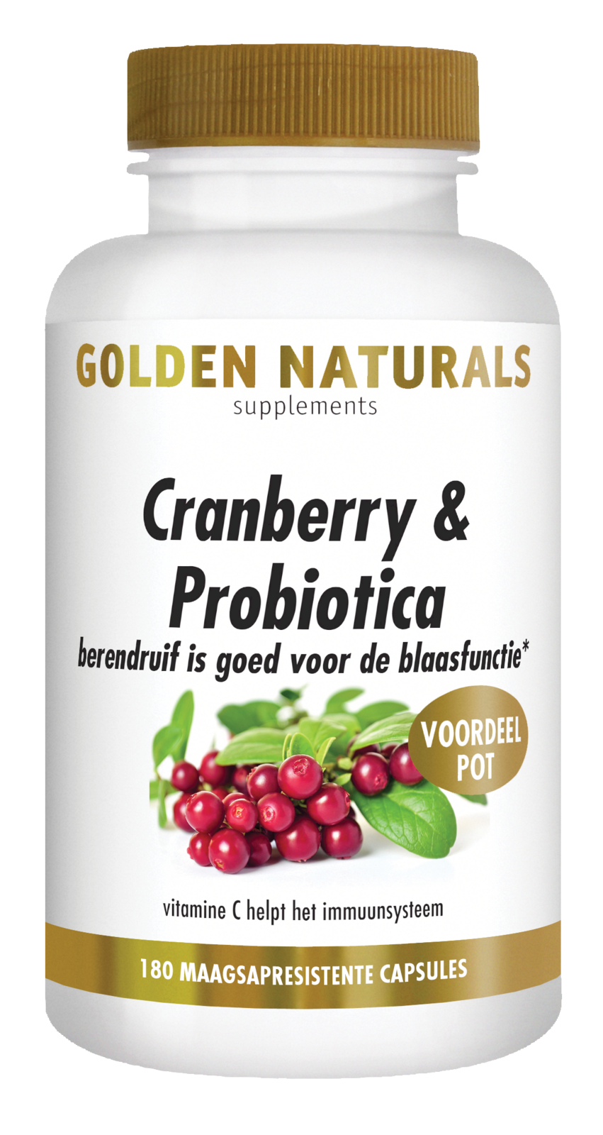Golden Naturals Cranberry & Microbiotica Capsules 180VCP