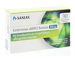 Sanias Cetirizine 10mg Tabletten - bij hooikoorts en vergelijkbare allergische reacties - 30TB