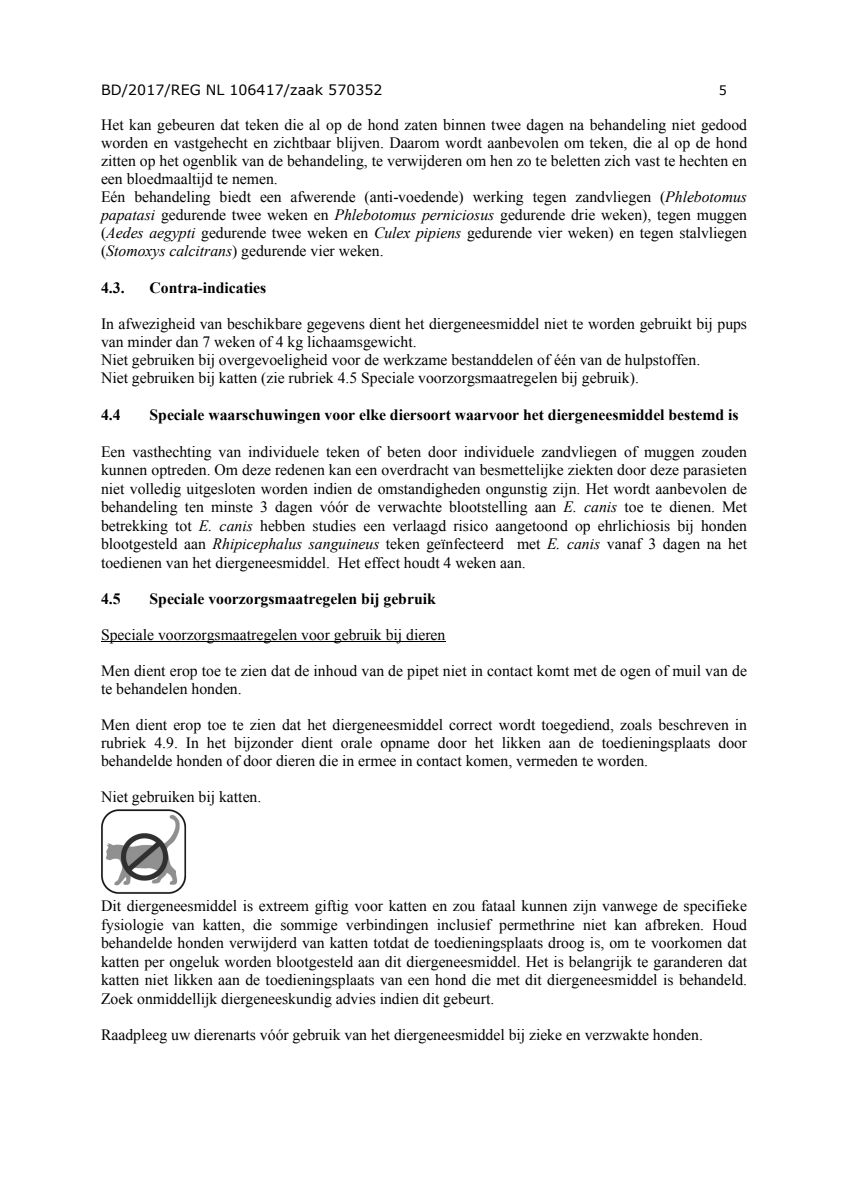 Hond 100/500 (4-10kg) Spot-on Solution Pipetten afbeelding van document #5, instructions