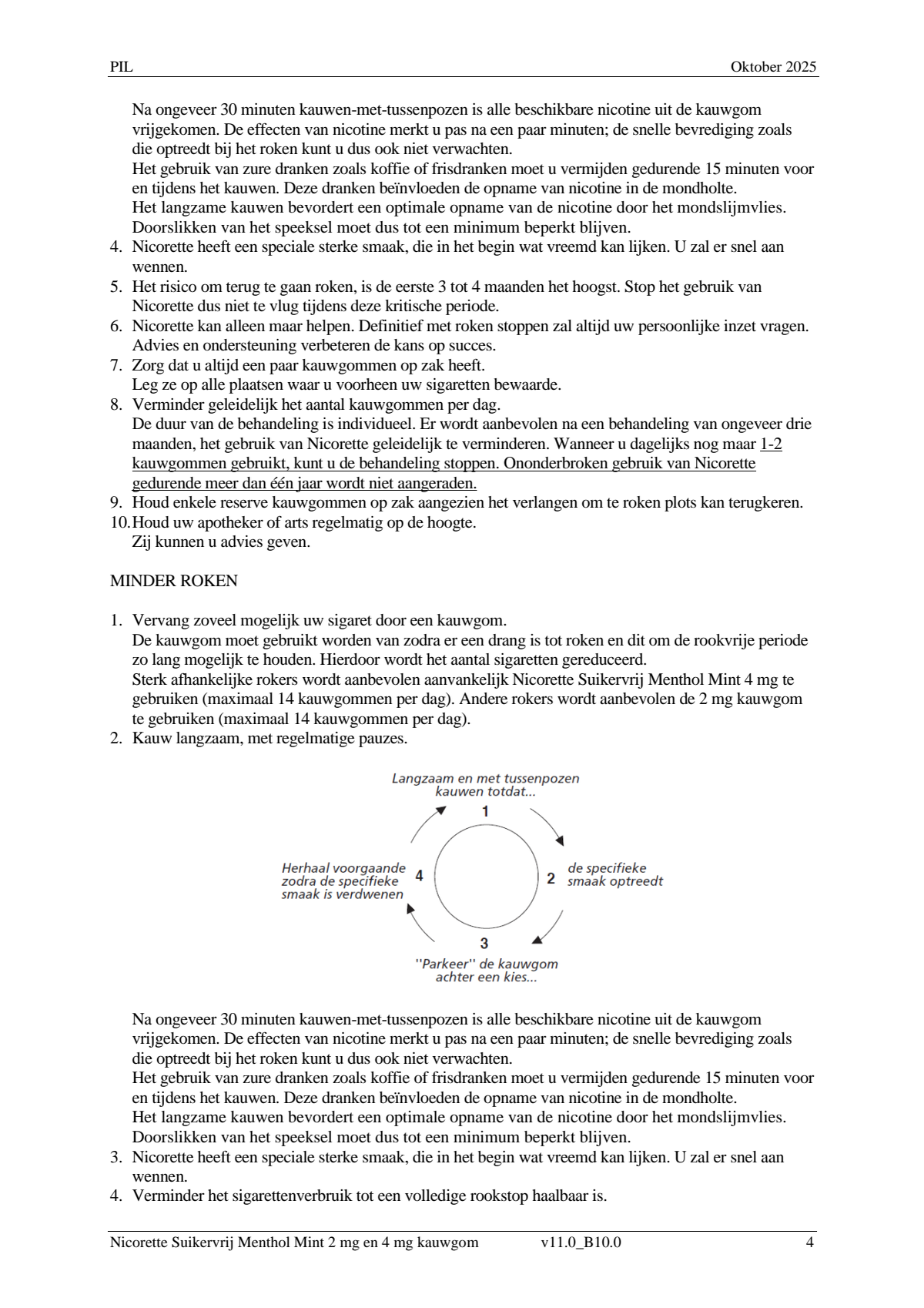 Kauwgom 4mg Menthol Mint afbeelding van document #4, leaflet