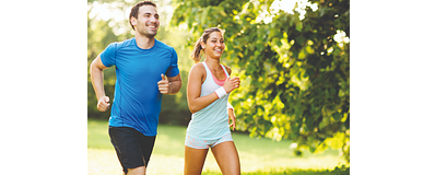 man en vrouw aan het hardlopen