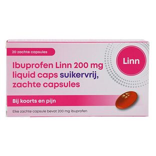 Linn Ibuprofen Liquid Caps 200mg Suikervrij 20ST