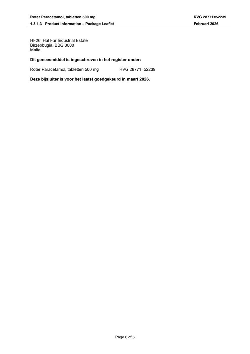 Paracetamol Tabletten 500mg afbeelding van document #6, leaflet