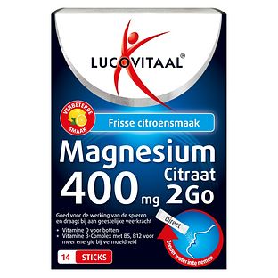 Lucovitaal Magnesium 400 mg 2Go Poedersticks 14ST