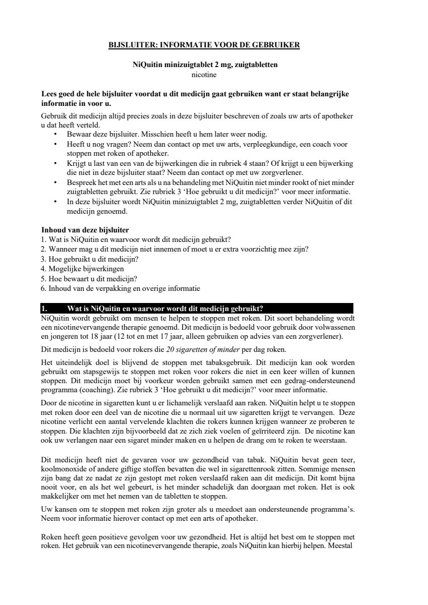 Minizuigtabletten Mint 2.0mg afbeelding van document #1, leaflet