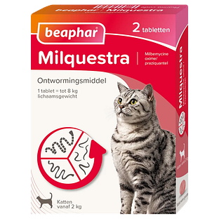 Beaphar Milquestra Ontwormingsmiddel Katten vanaf 2KG - 2ST