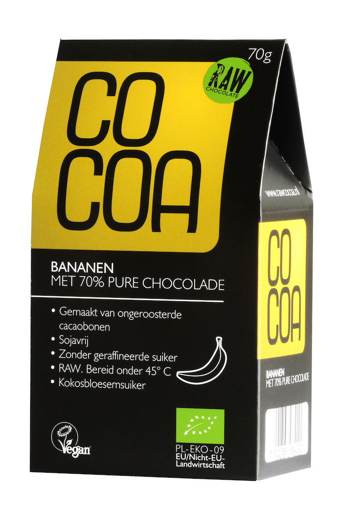 Cocoa Bananen met 70% Pure Chocolade RAW afbeelding