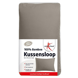 Lucovitaal Kussensloop Bamboe Taupe 50x70cm 1ST