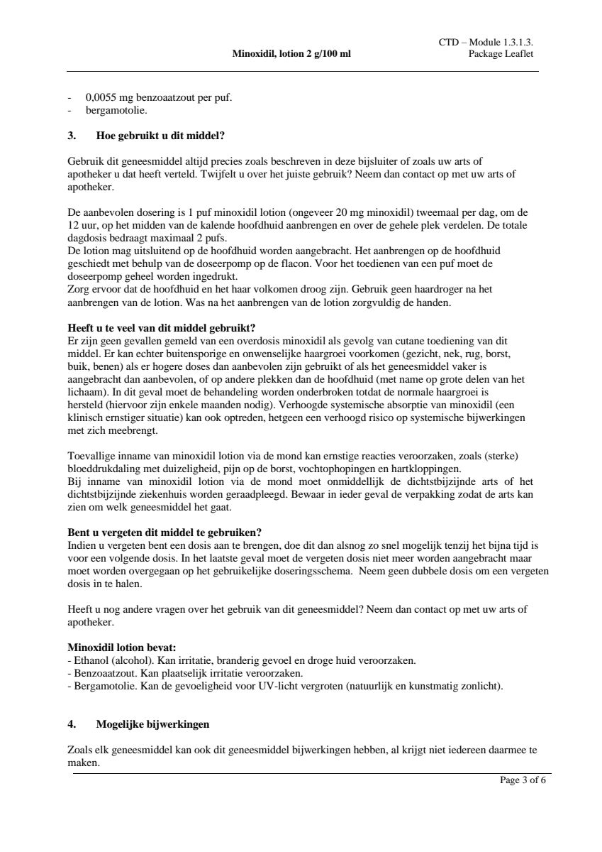 Minoxidil Lotion 2 g/100 ml afbeelding van document #3, leaflet