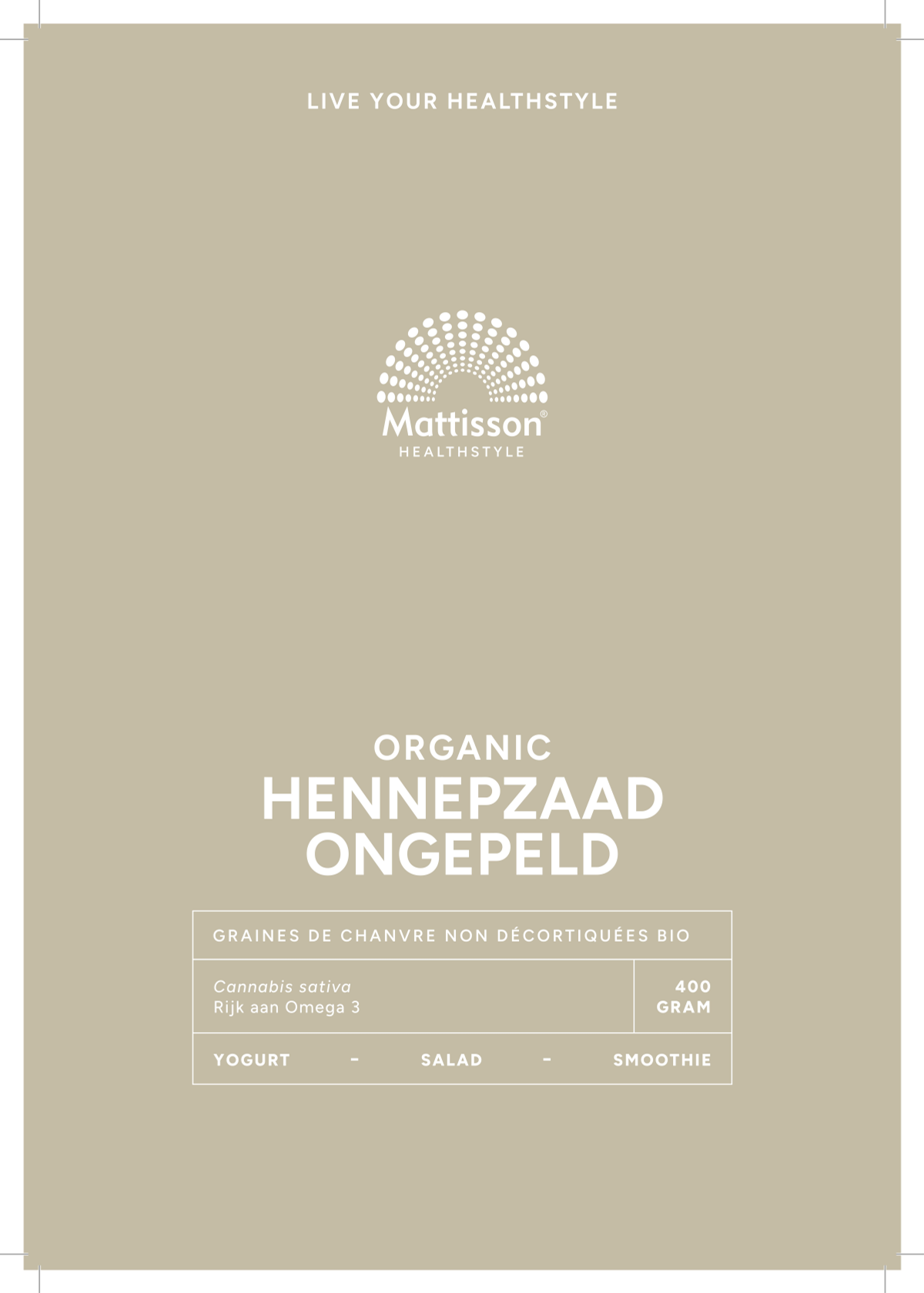 Biologisch Hennepzaad Ongepeld afbeelding van document #1, label