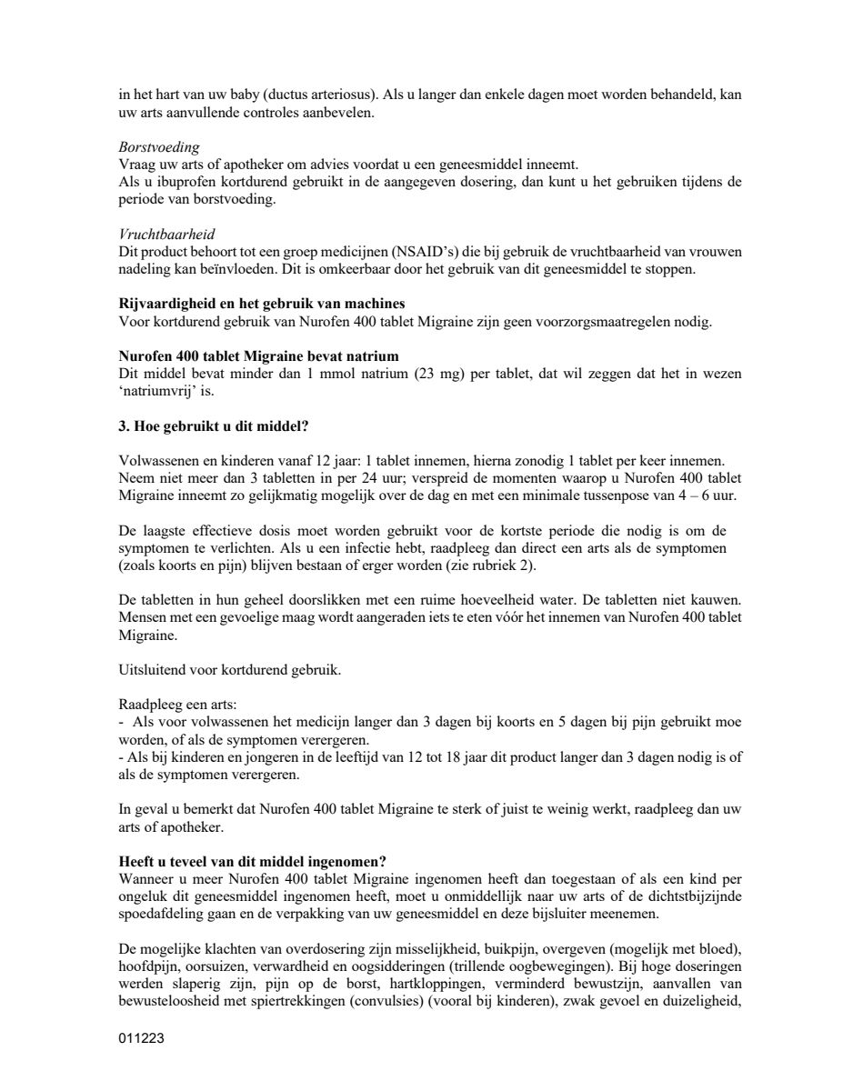 Migraine 400mg Tabletten afbeelding van document #4, leaflet