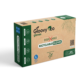 Gloovy Eco Recyclebare Handschoenen Blauw L 100ST Gloovy Eco Recyclebare Handschoenen Blauw L 100ST