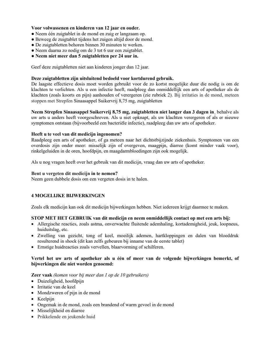 Sinaasappel Suikervij 8.75 mg Zuigtabletten afbeelding van document #4, leaflet