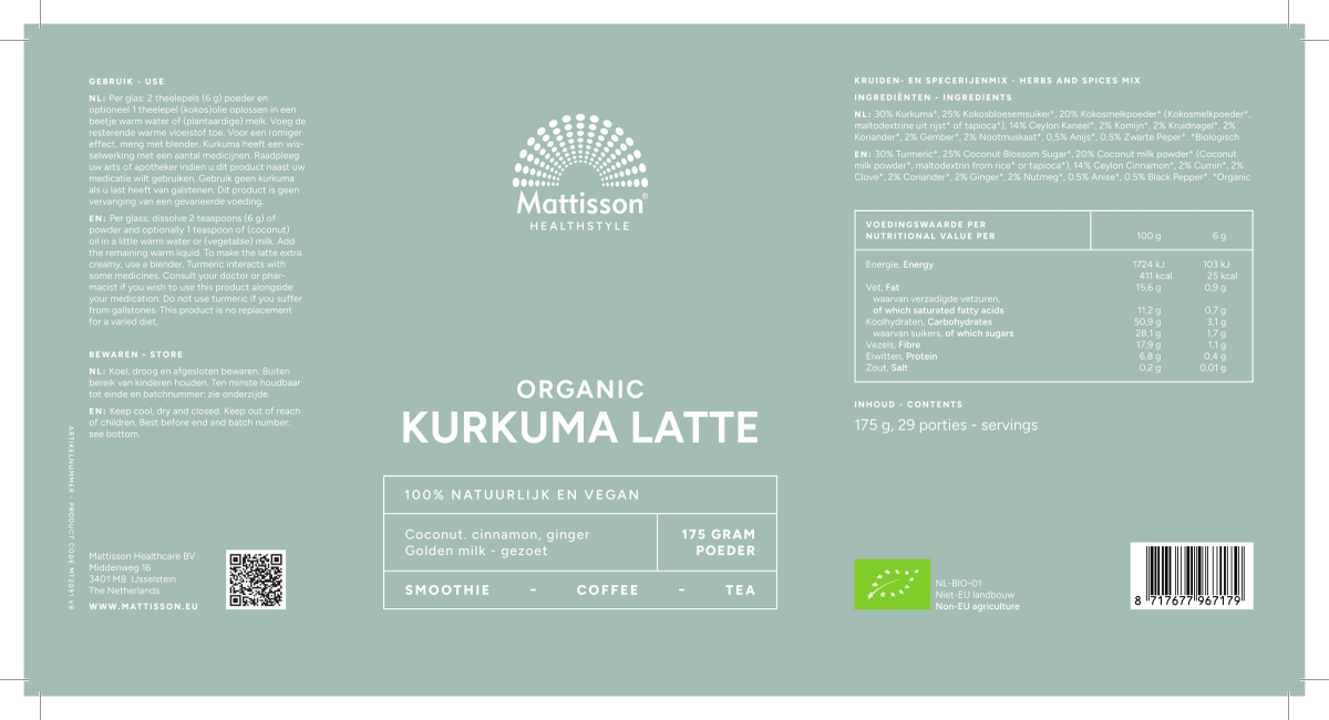 Latte Kurkuma Golden Milk Sweet afbeelding van document #1, label