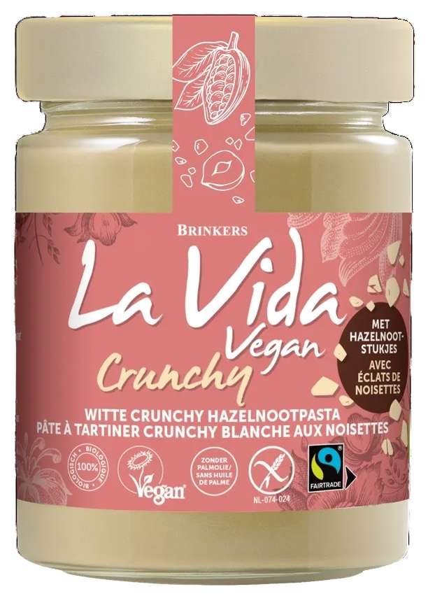 La Vida Vegan Witte Crunchy Hazelnootpasta