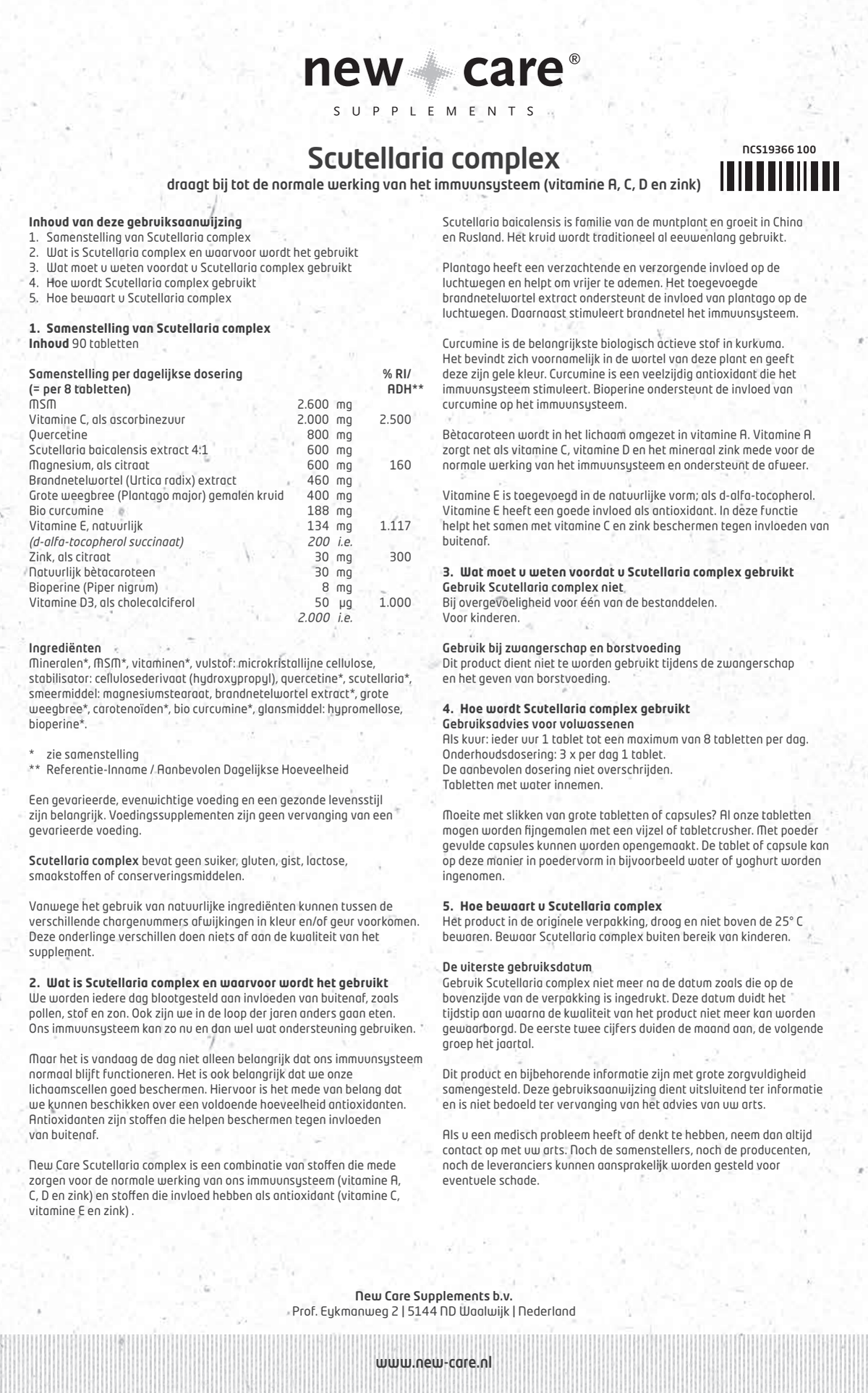 Scutellaria Complex Tabletten afbeelding van document #1, instructions