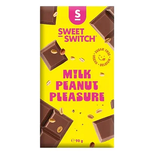 Sweet-Switch Milk Peanut Pleasure Suikervrij 90GR Sweet-Switch Milk Peanut Pleasure Suikervrij 90GR