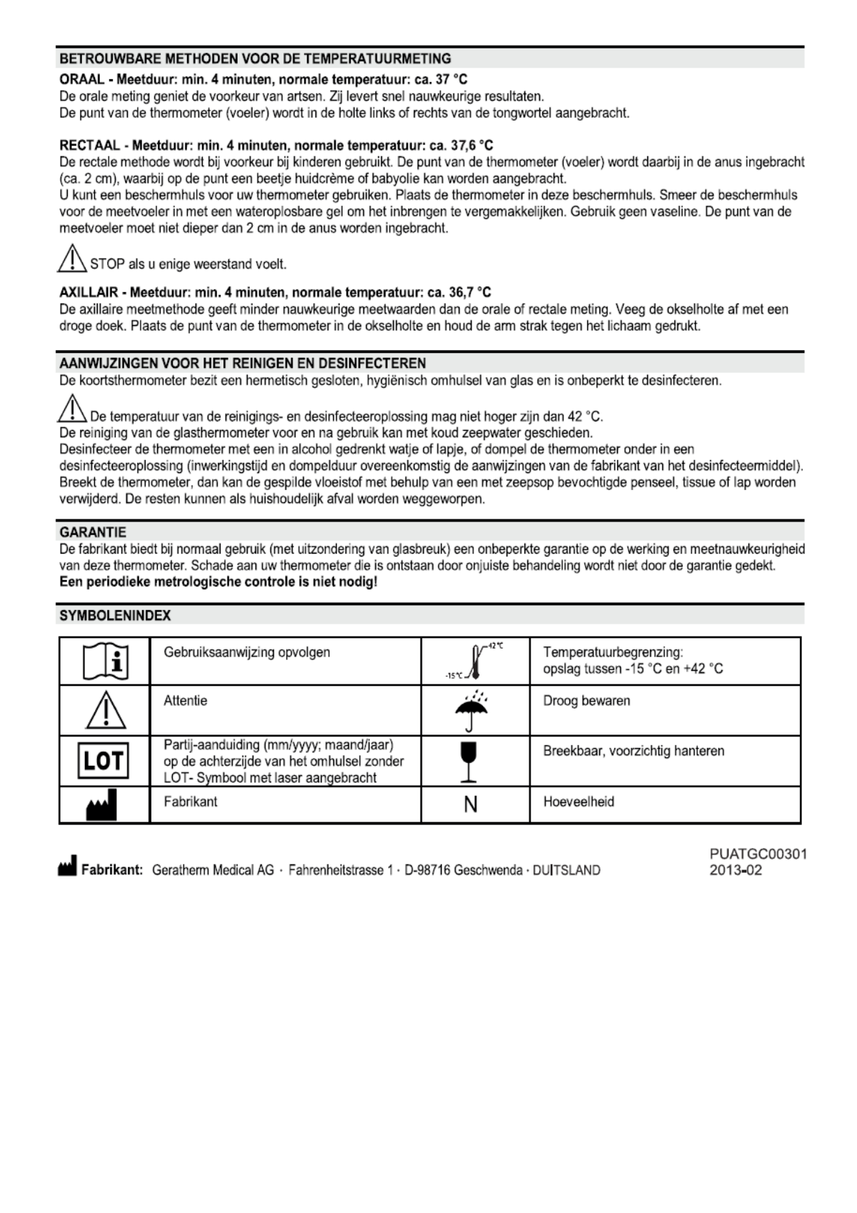 Thermometer Classic afbeelding van document #2, instructions
