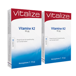 Vitalize Vitamine K2 Capsules Voordeelverpakking 2x60CP Vitalize Vitamine K2 Capsules Voordeelverpakking 2x60CP