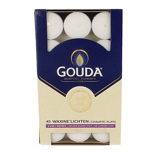 Gouda Waxinelichten 6 Uur Wit 45ST Gouda Waxinelichten 6 Uur Wit 45ST
