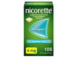 Nicorette Suikervrij Kauwgom Menthol Mint 4mg 105ST