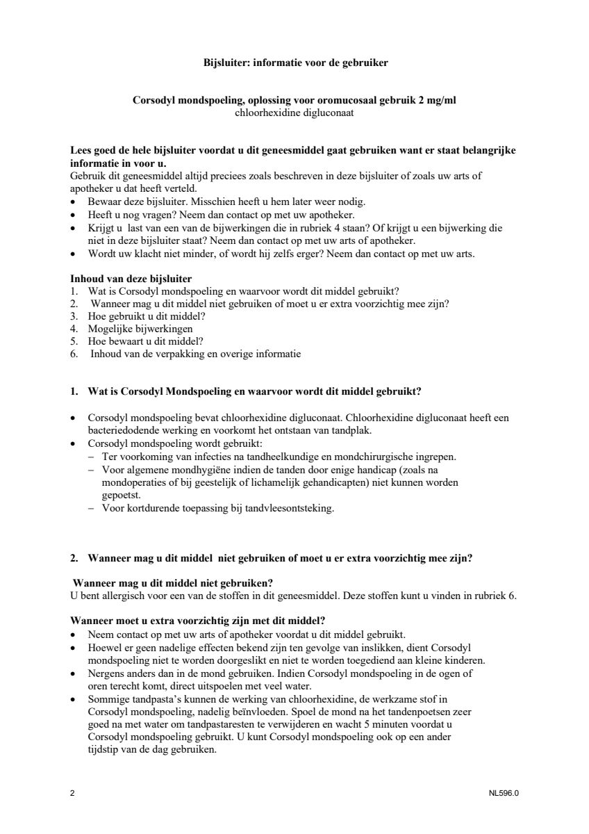 Mondspoeling - voor kortdurende  toepassing bij tandvleesontsteking afbeelding van document #2, leaflet