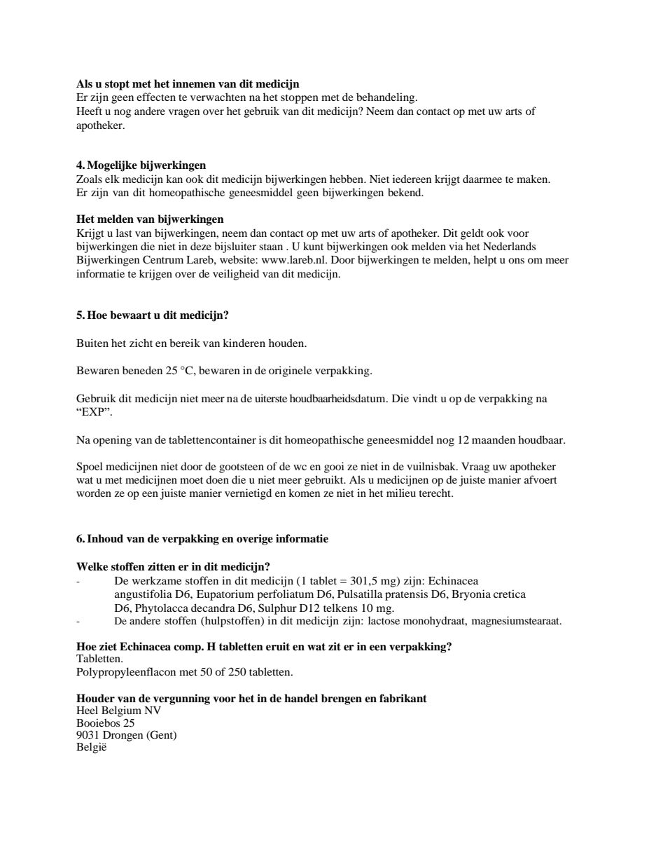Echinacea Compositum H Tabletten afbeelding van document #3, leaflet