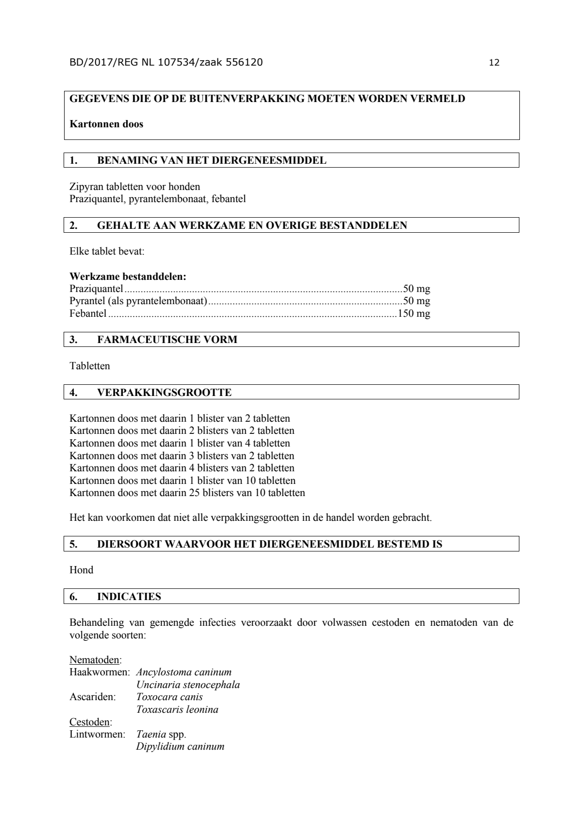 Wormtabletten all-in-one Honden vanaf 2.5KG afbeelding van document #12, leaflet
