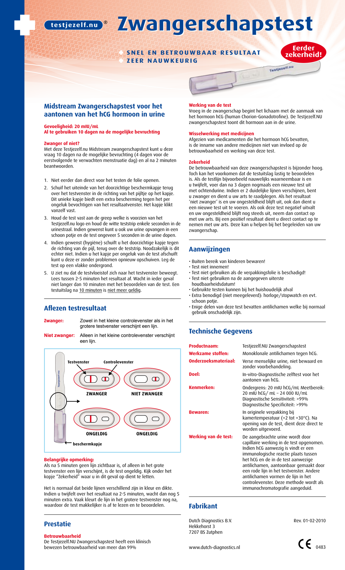 Zwangerschapstest afbeelding van document #1, instructions