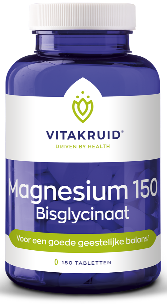 Vitakruid Magnesium 150 Bisglycinaat met 200mg L-Taurine Tabletten 180TB