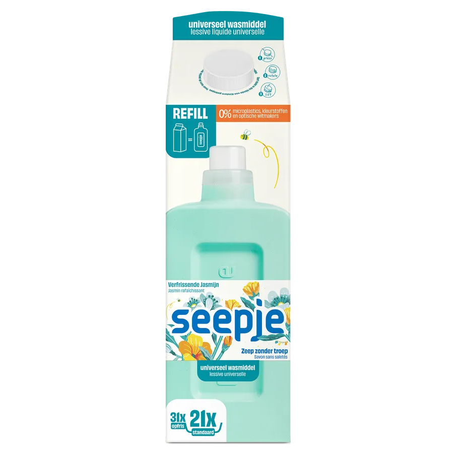 Seepje Universeel Wasmiddel Refill Verfrissende Jasmijn